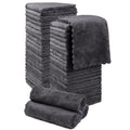 Orighty Microfiber Washcloths 48 Pack – 12x12 Ultra Soft Coral Velvet Grey