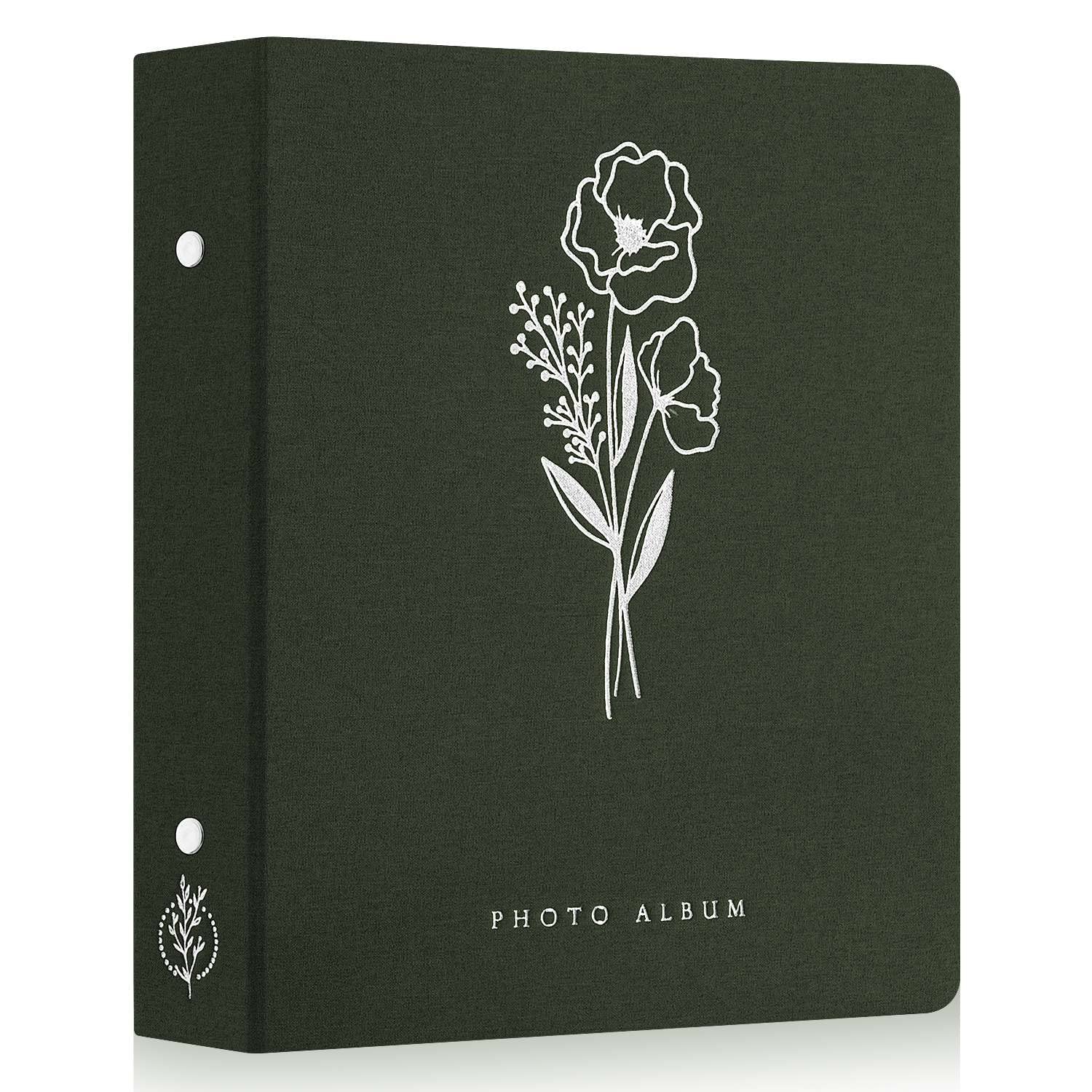 Lanpn 6x4 Photo Album - 400 Pockets Linen Slip-in Portrait Book, Green