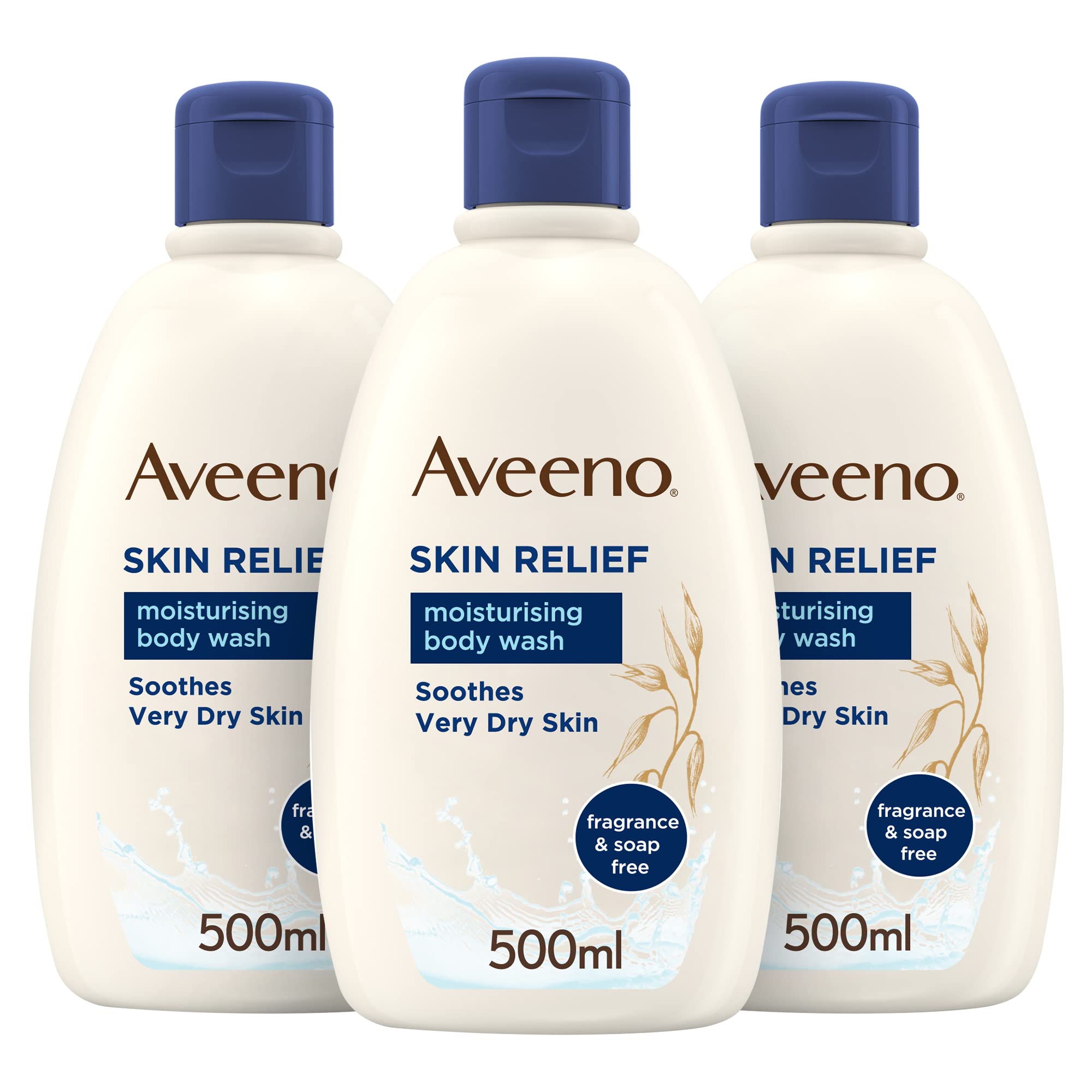 Aveeno Skin Relief Moisturising Body Wash - Triple Oat Complex (3x 500ml)