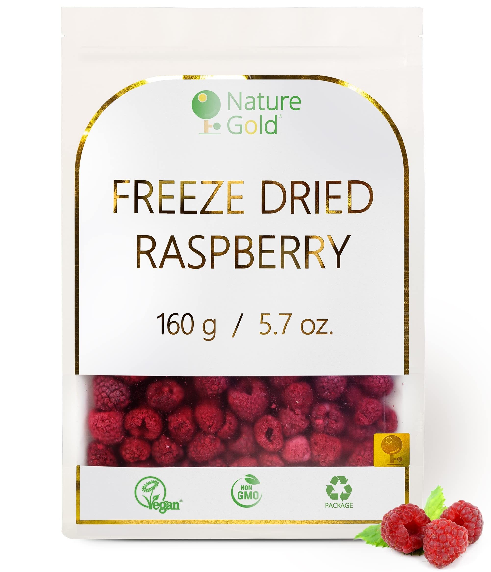 Freeze Dried Whole Raspberries – 160g Natural Vegan Snack