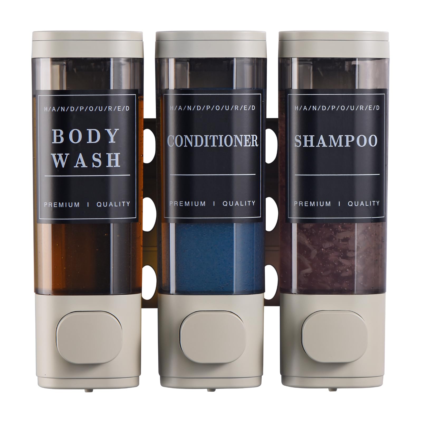 Jolof Store Wall Mounted Shampoo and Conditioner Dispenser – 3 Chamber Gold