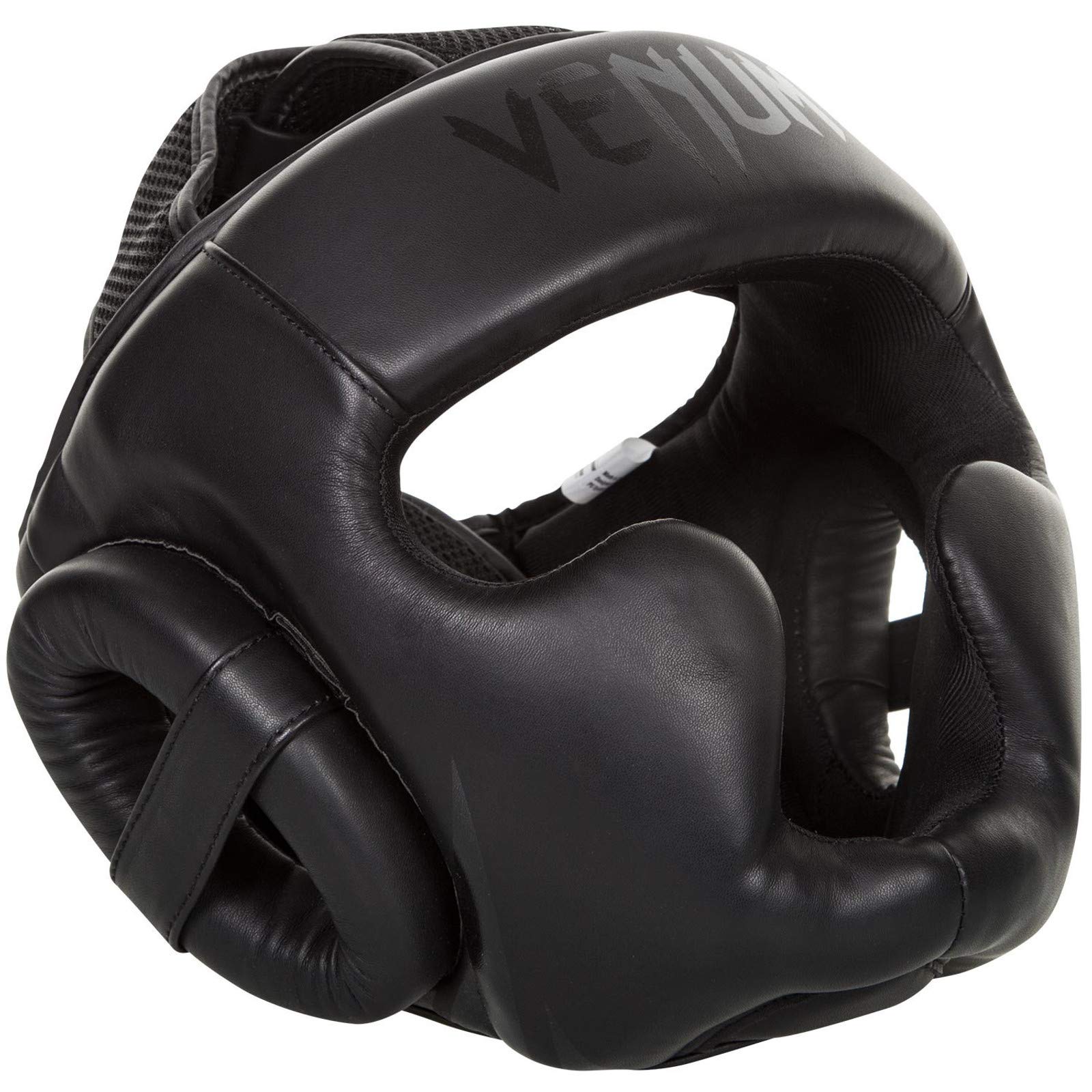 Venum Challenger 2.0 Boxing Headgear – Black Skintex Leather – One Size