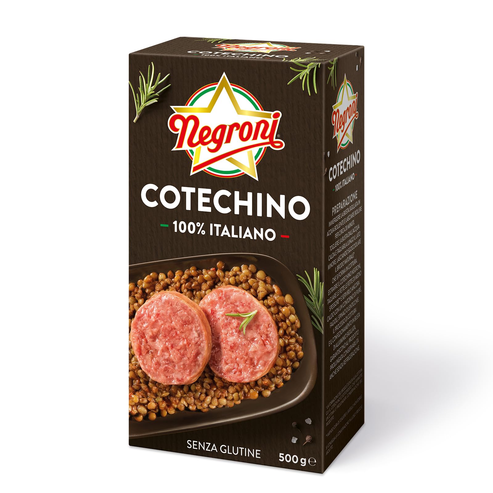 Negroni Cotechino – 100% Italian Pork Precooked Sausage (500g)