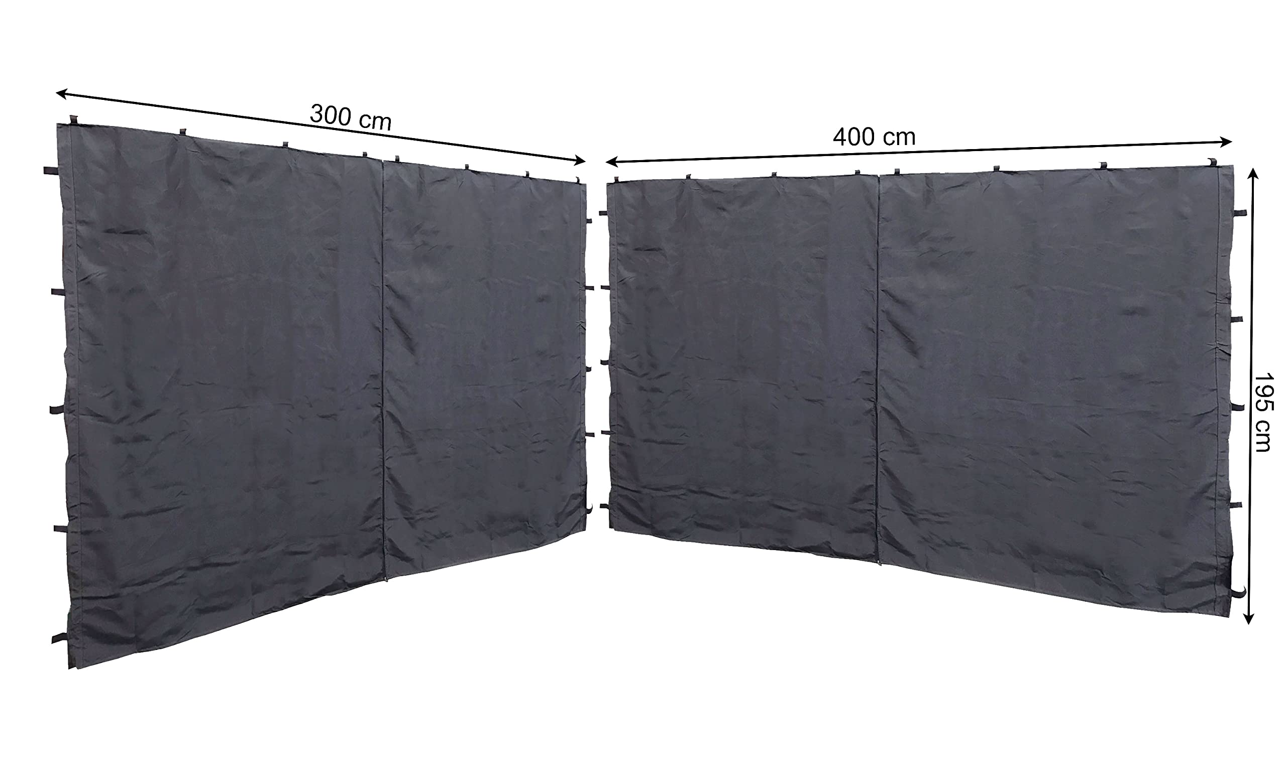 Quick Star Gazebo Sidewalls 3x4m - 2 Polyester Panels in Anthracite