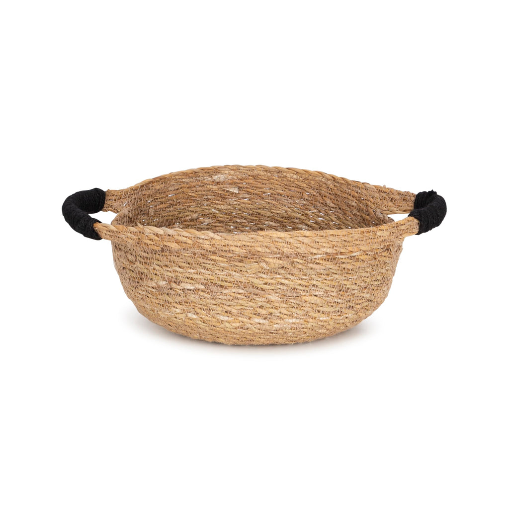 Olly & Rose Set 3 Natural Seagrass Storage Baskets with Black Handles - Durable 25,22,19cm Premium Home Decor - image 5