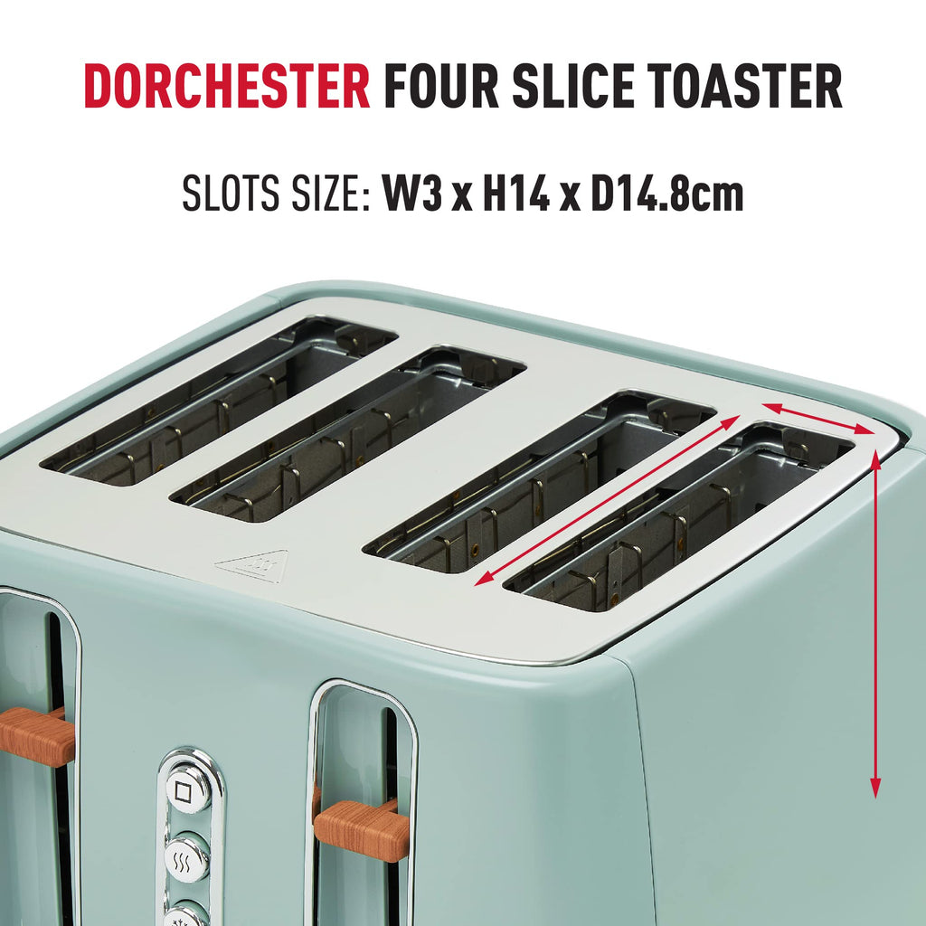 Haden Dorchester 4-Slice Digital Toaster | Sage Green Stainless Steel