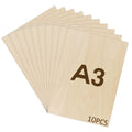 WISYOK 10pcs Basswood Plywood Sheets A3 – 2mm Unfinished Wood for Laser