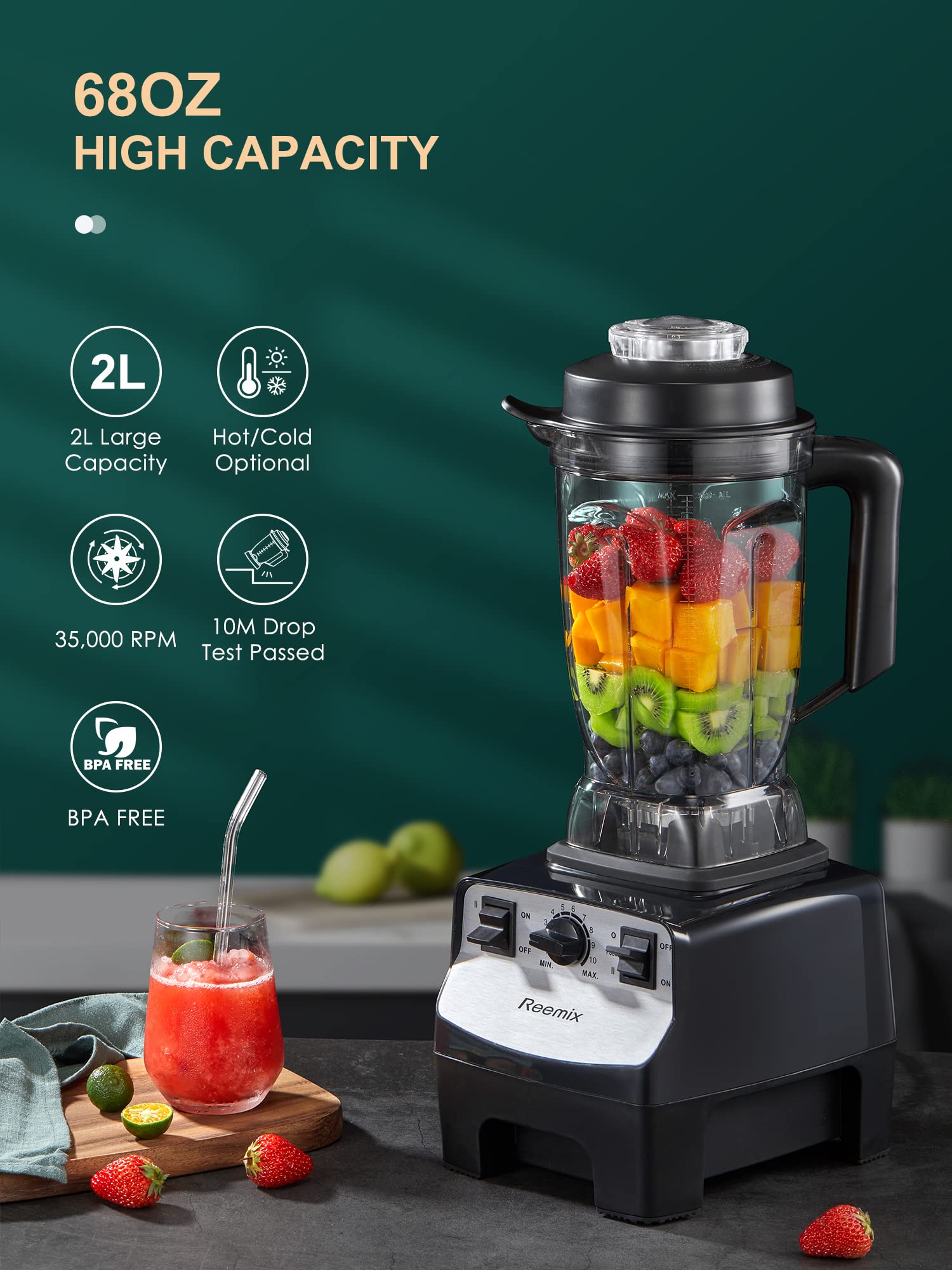Jolof Store 2000W High-Speed Smoothie Maker | 2L BPA-Free Blender