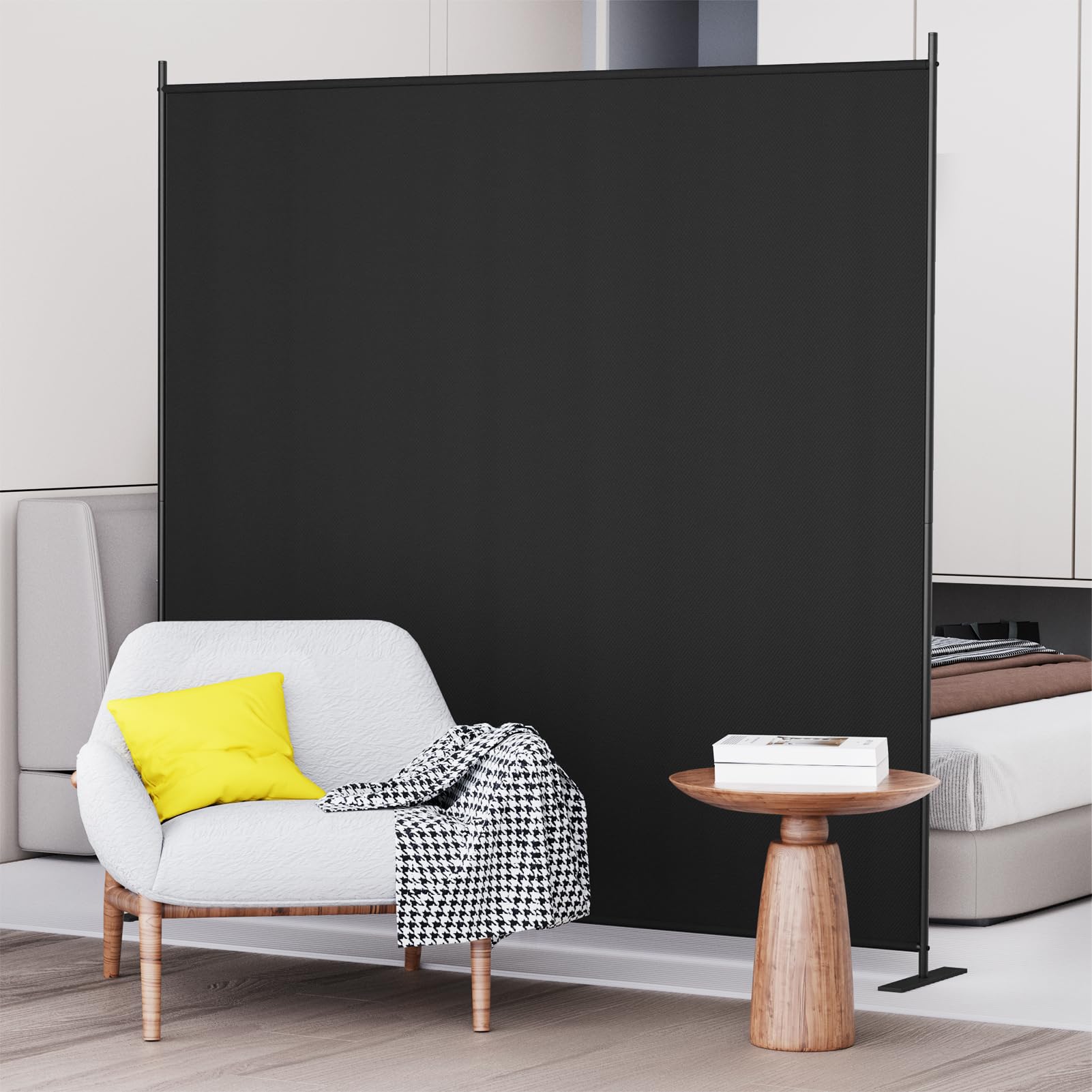 C-Hopetree 1 Panel Room Divider | 180cm Folding Privacy Screen – Black