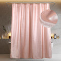 PopKozzi Blush Pink Glitter Shower Curtain – Metallic Shimmer Water Repellent