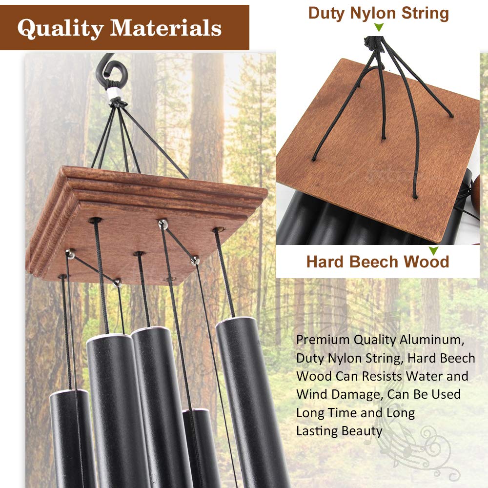 Astarin 36 Inch Wind Chimes Outdoor Deep Tone – Aluminum Memorial Chime