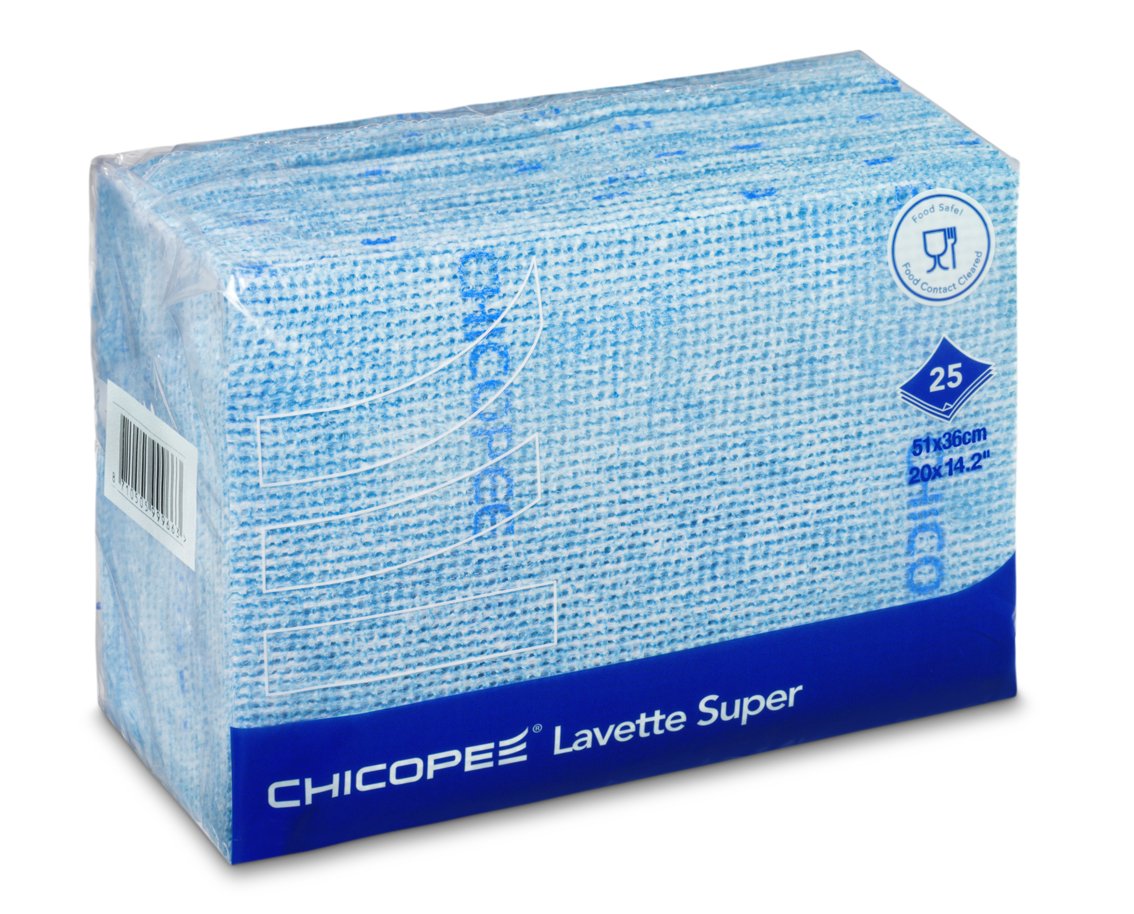 Chicopee Lavette Super Antibacterial Cleaning Cloths, Blue | 25 Pack