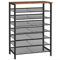 HOOBRO Tall Shoe Rack – 8-Tier Metal Storage Shelf for 28-35 Pairs