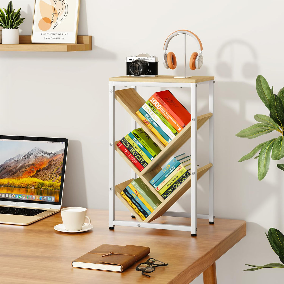 IBUYKE 5 Tier Tree Bookshelf,Small Desktop Bookshelf,Natural TBC003N - image 3