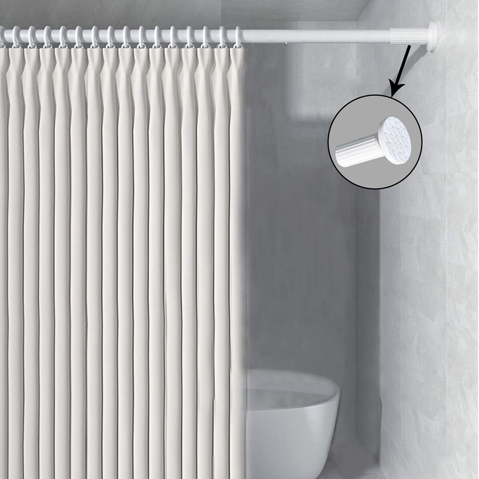 Jolof Store Stainless Steel Tension Curtain Rod | 128cm–177cm No-Drill