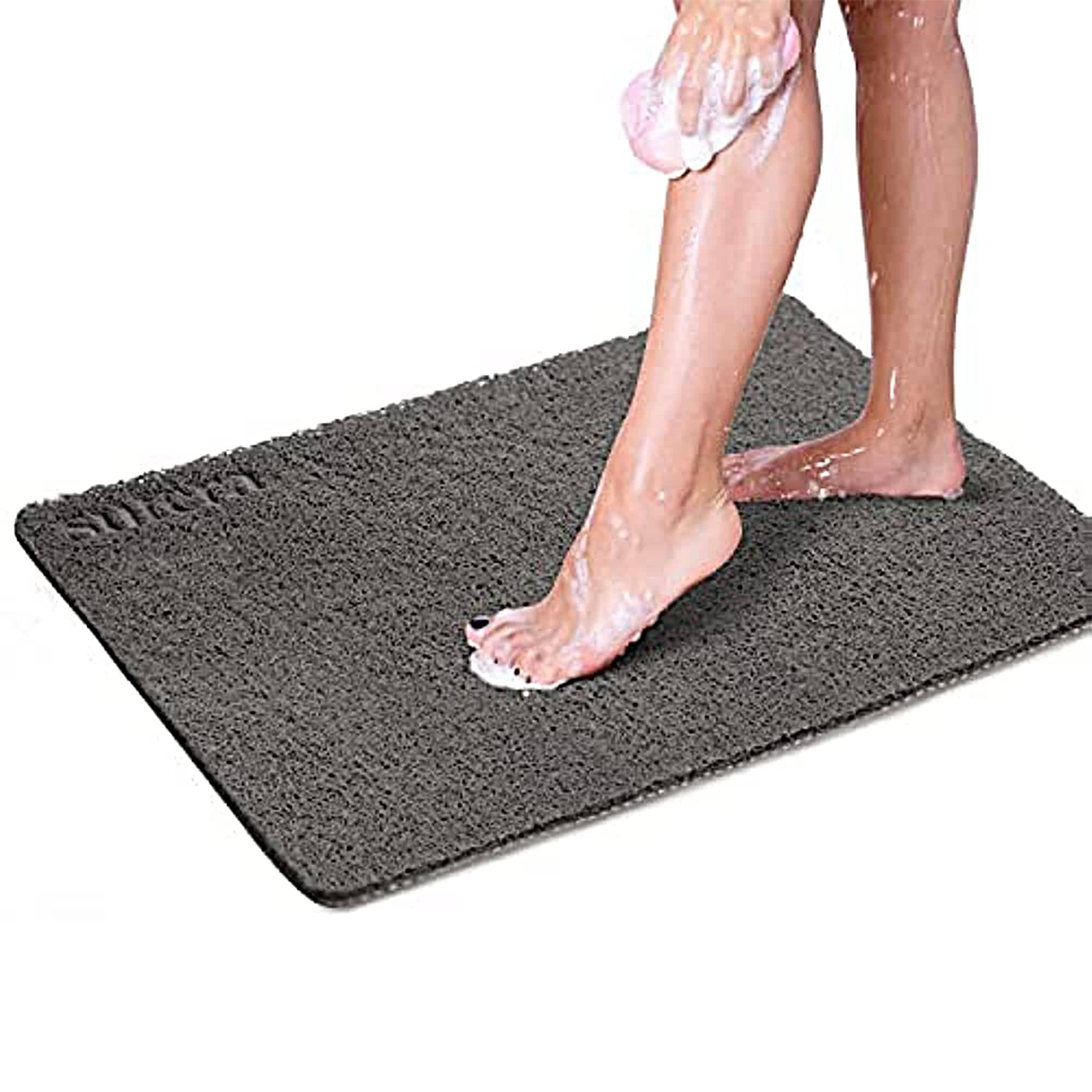 Sutera Slide Guard Bath Mat – Non-Slip Rubber Shower Mat, 23.6 x 17.5