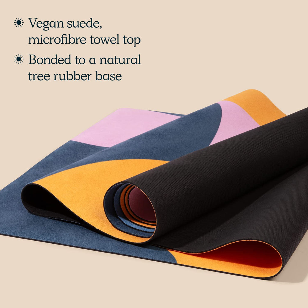 Downward Frog Printed Yoga Mat | Eco Natural Rubber & Vegan Suede, 4mm