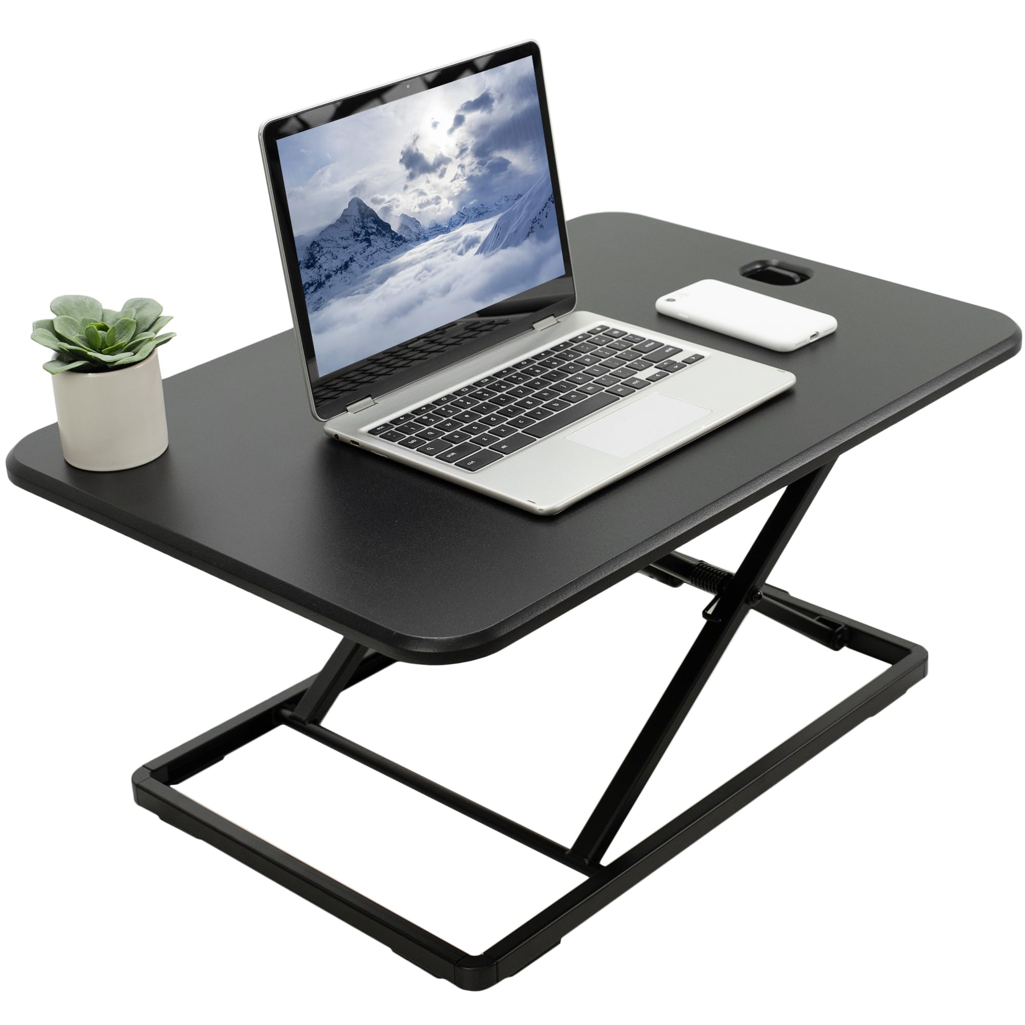 VIVO Standing Desk Riser | Ultra-Slim Height Adjustable Desk Converter