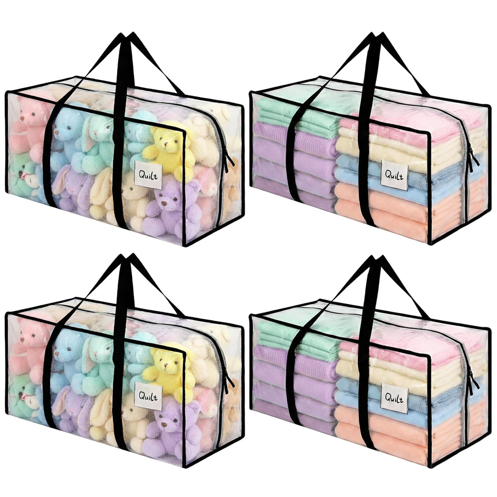 Dntorx 4 Pack 90L Moving Bags, Clear Waterproof Storage Totes - image 1
