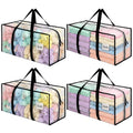 Dntorx 4 Pack 90L Moving Bags, Clear Waterproof Storage Totes - image 1