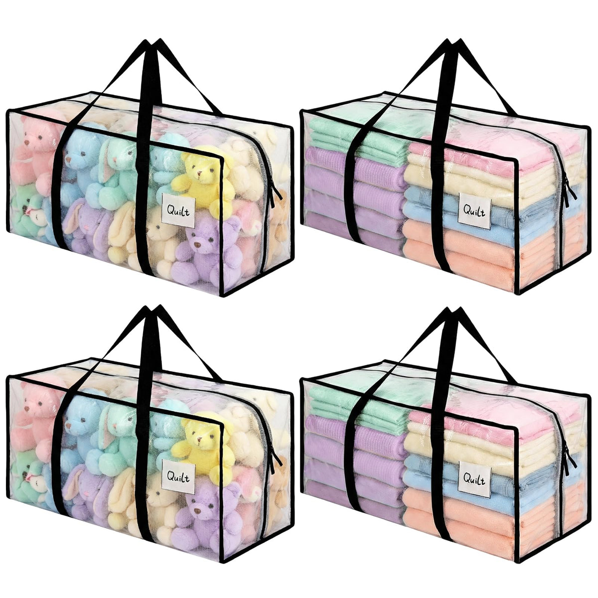 Dntorx 4 Pack 90L Moving Bags, Clear Waterproof Storage Totes - image 1