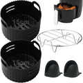 Moleath 4Pcs Reusable Silicone Liners for 2L Air Fryers with Steam Rack