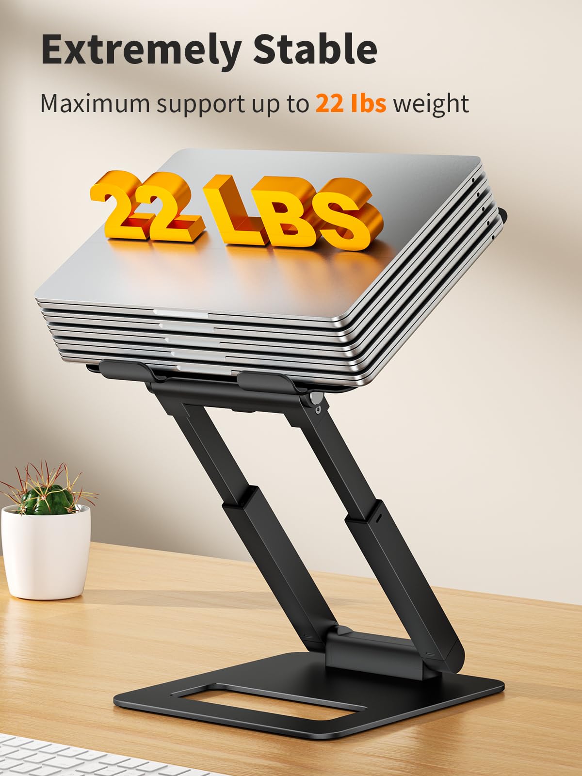 Jolof Store Ergonomic Laptop Stand – Adjustable Aluminum Riser, Black