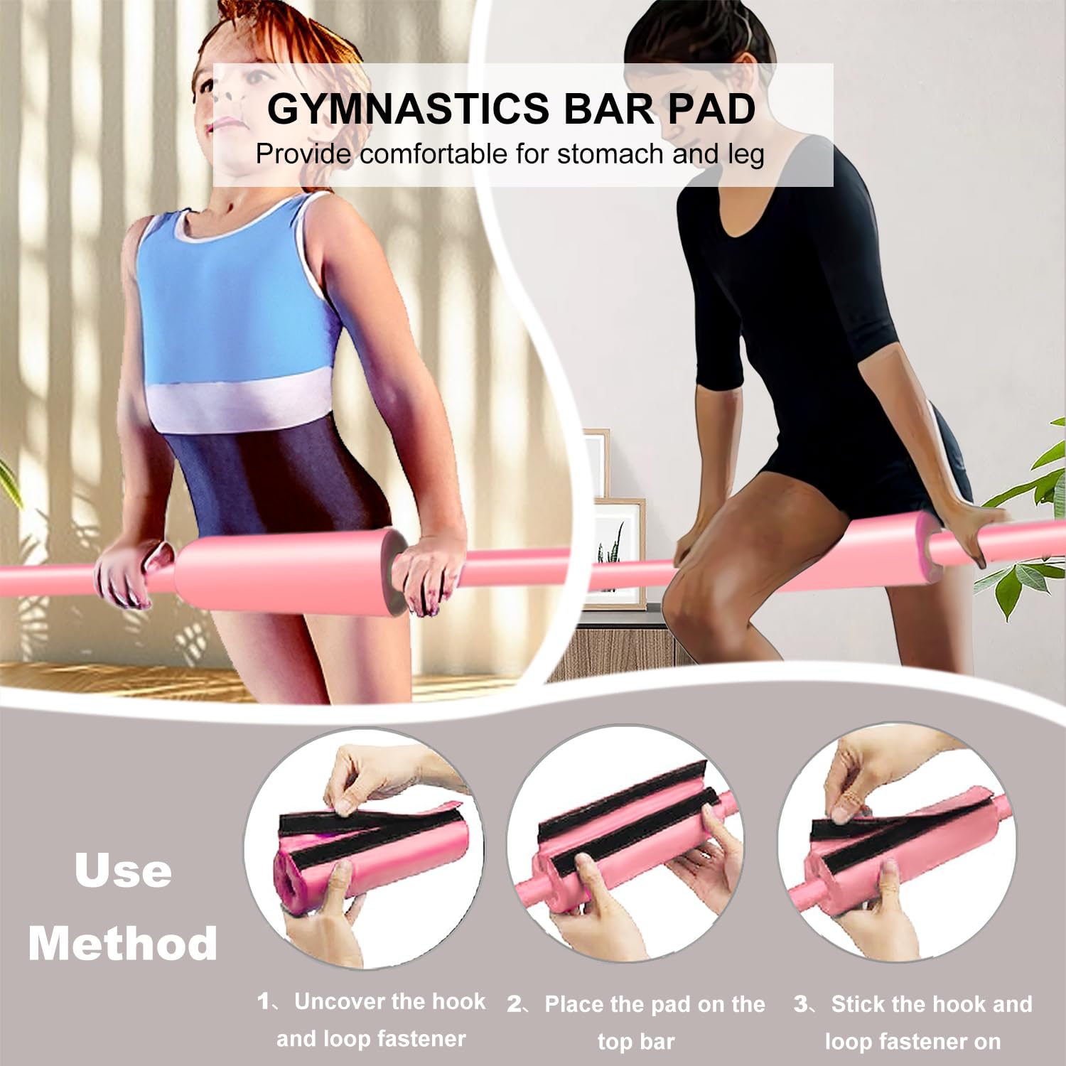 GYMMAGE Gymnastics Kip Bar with Pad | Adjustable Folding Training Bar