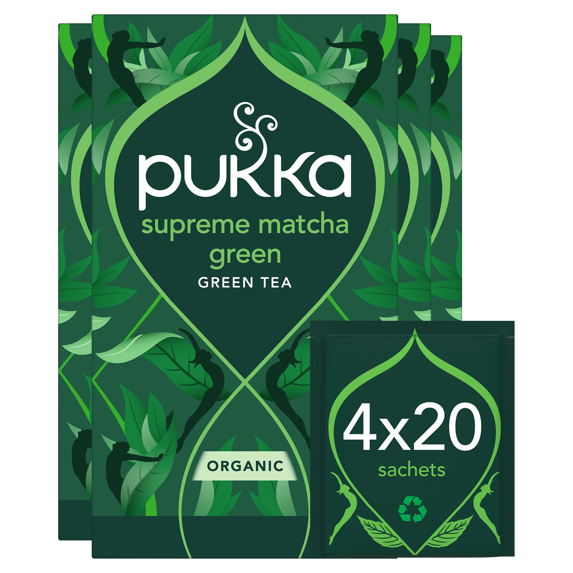Pukka Herbs Supreme Matcha Green Organic Tea - 80 Bags (4 Packs)