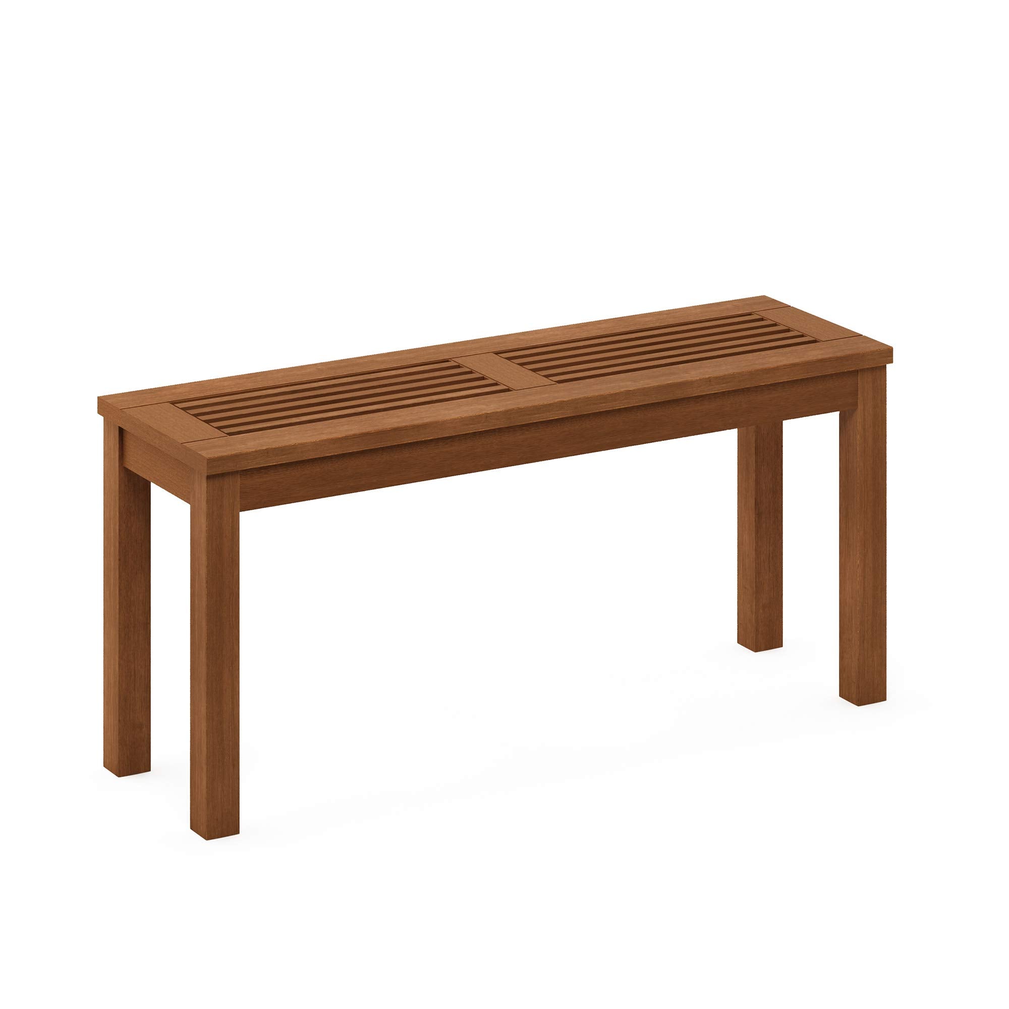 Furinno Hardwood Backless Garden Bench | Meranti Wood with Teak Oil