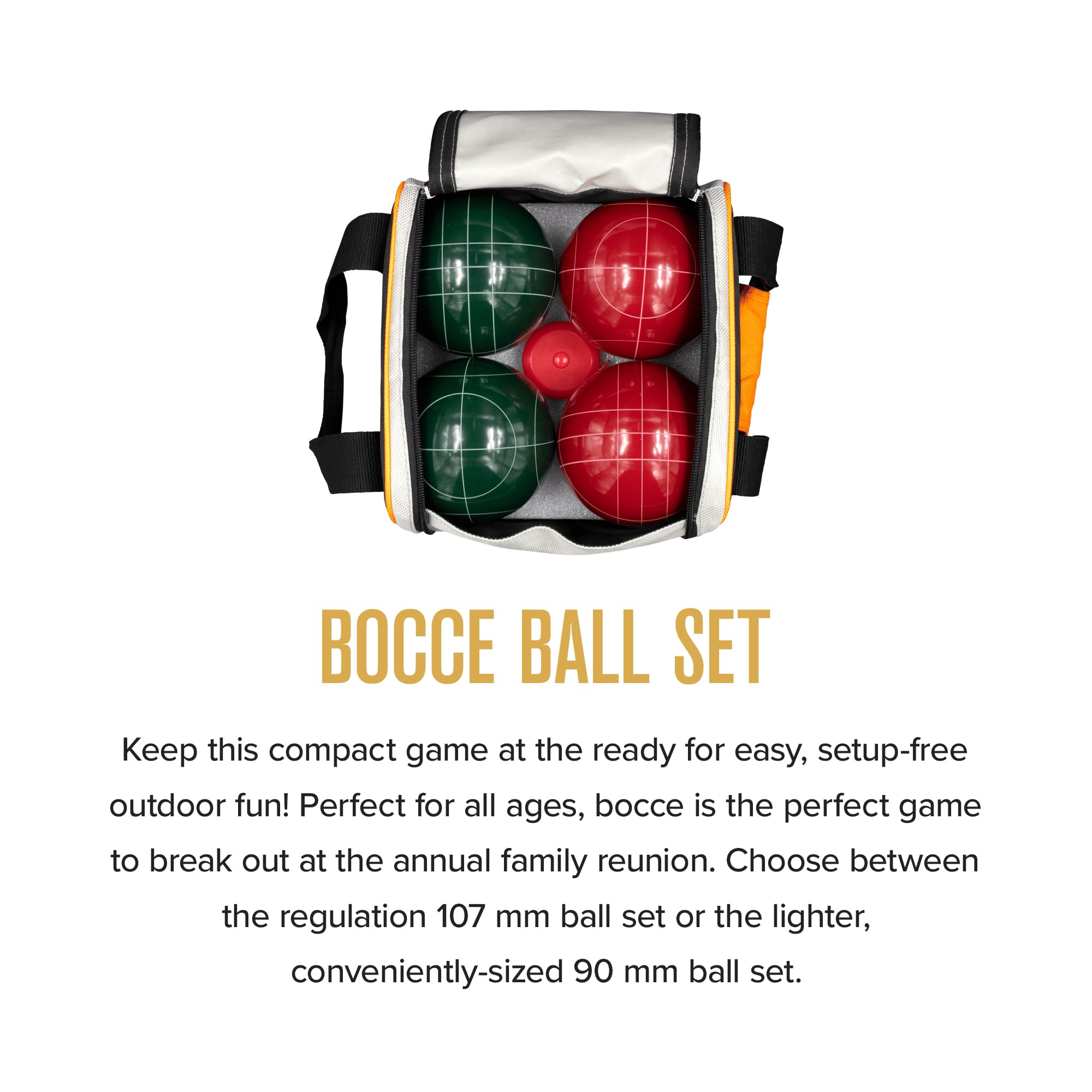 Baden Champions Bocce Ball Set - 90mm Poly-Resin Outdoor Lawn Game