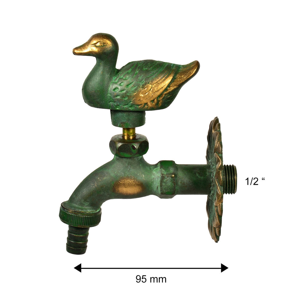 Variosan Retro Garden Tap – Patinated Brass Duck Handle Valve, 1/2"