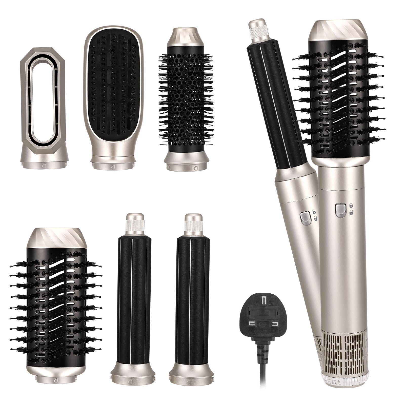 Jolof Store 6-in-1 Magic Air Styler | Negative Ionic Hot Air Brush & Curler