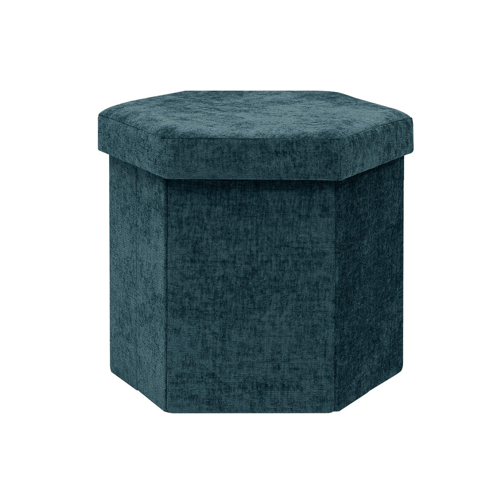 Bonlife Folding Storage Ottoman Hexagonal, Footrest with Toy Ches Box, 43cm - image 1