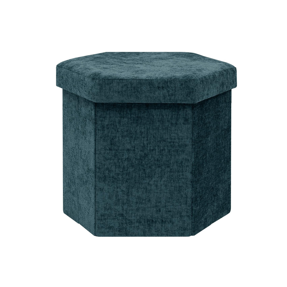 Bonlife Folding Storage Ottoman Hexagonal, Footrest with Toy Ches Box, 43cm - image 1