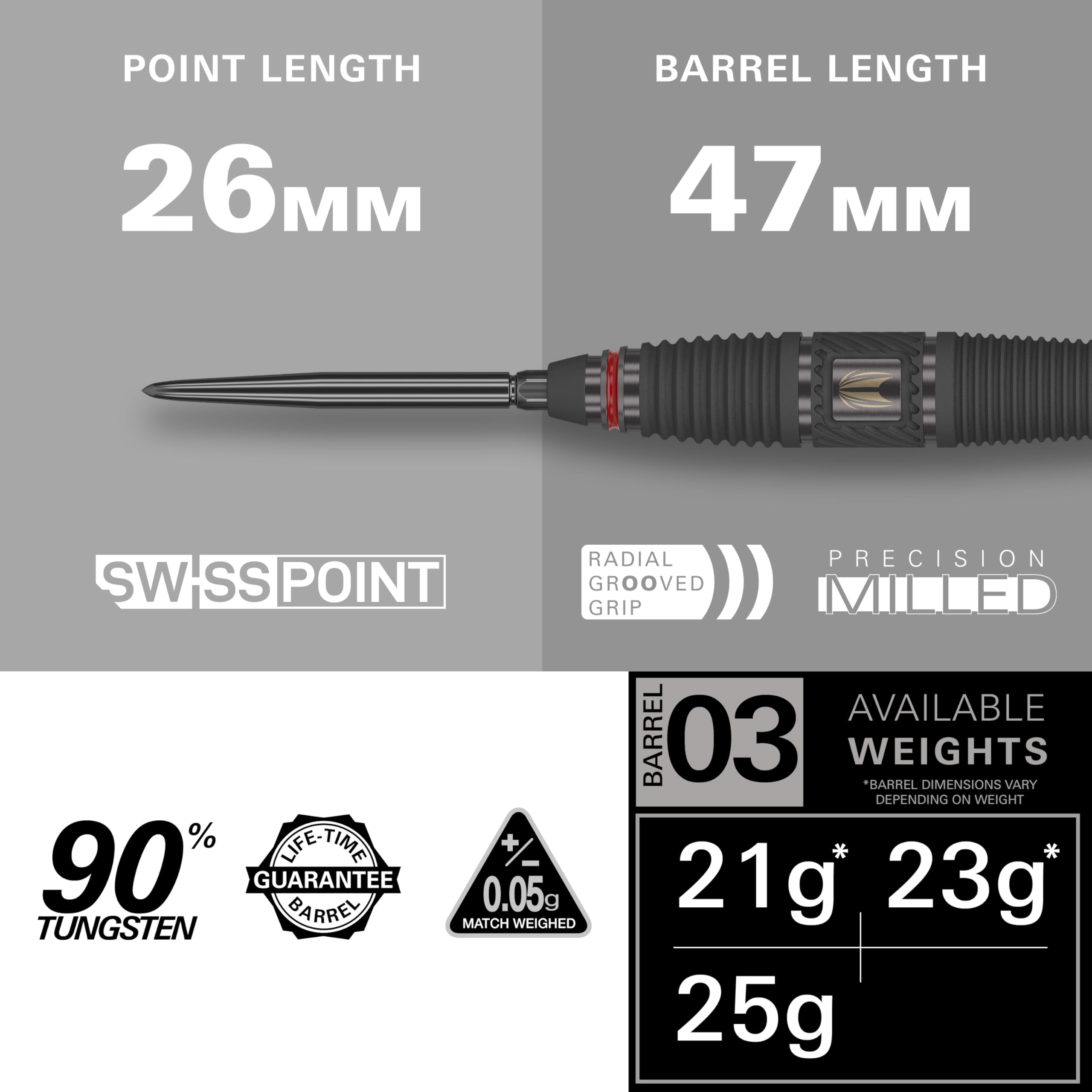 Target Darts Scope 03 Steel Tip Swiss Point - 90% Tungsten 25g Set