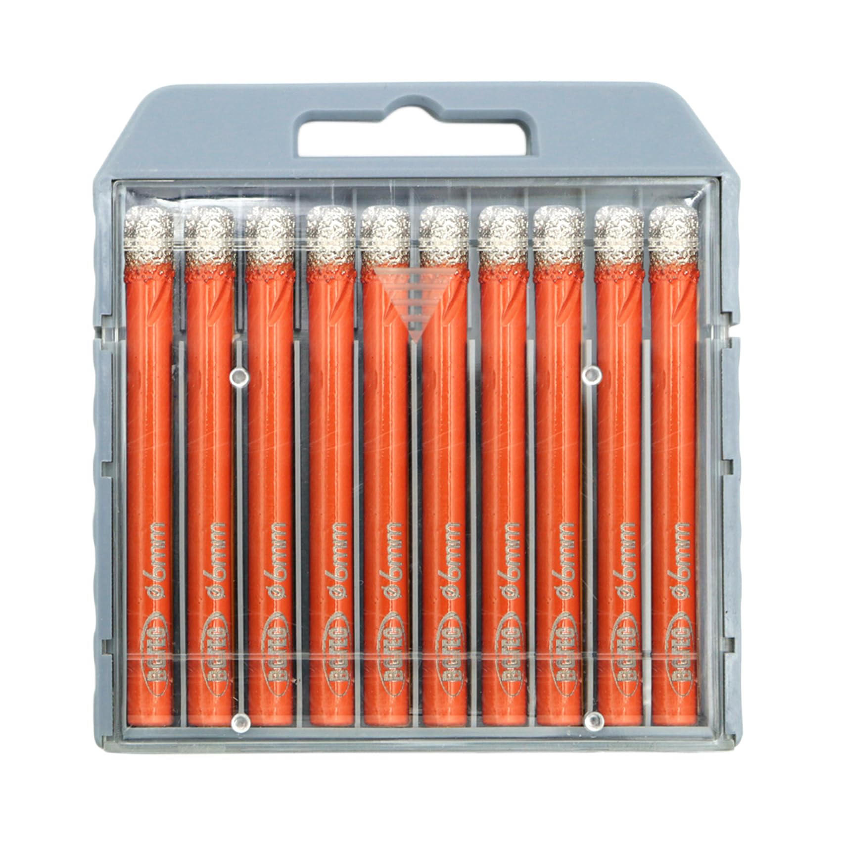 BGTEC 10pcs 6mm Dry Diamond Drill Bit Set for Granite, Tile & Masonry