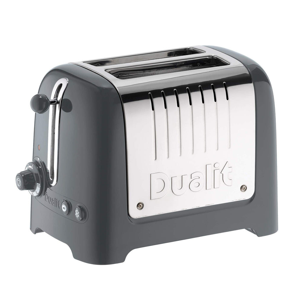 Dualit 2 Slice Lite Toaster | Polished with High Gloss Grey | 36mm Wide Slots