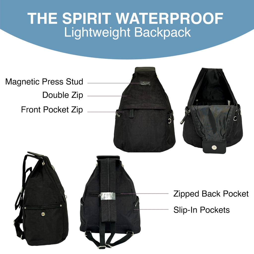 Spirit Jupiter Waterproof Nylon Backpack – Lightweight Convertible Rucksack