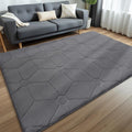 Grey Shaggy Area Rug – 200x290cm Machine Washable Non-Slip