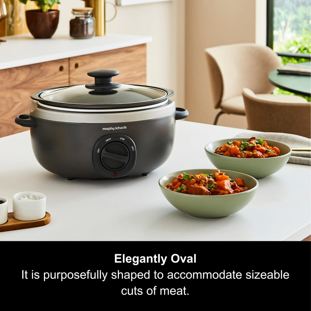 Morphy Richards 460022 Slow Cooker | 3.5L Hob Proof Aluminium Pot