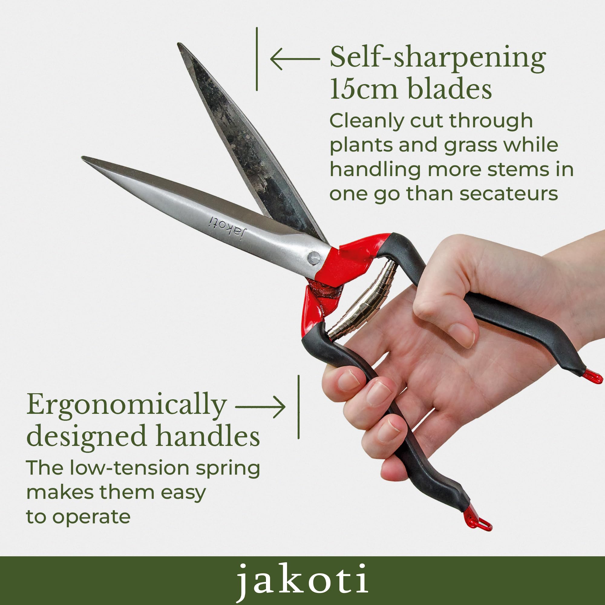 Jakoti Hand Shears – Carbon Steel One-Handed Garden & Sheep Shears (30cm)
