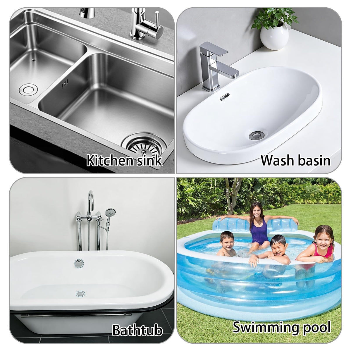 TQIOQIY 43mm Adjustable Bath Plug, Heavy Duty Brass Chrome Bathtub Drain Stopper, Height Adjustable Pop-Up Bathtub Plug 55mm - image 4