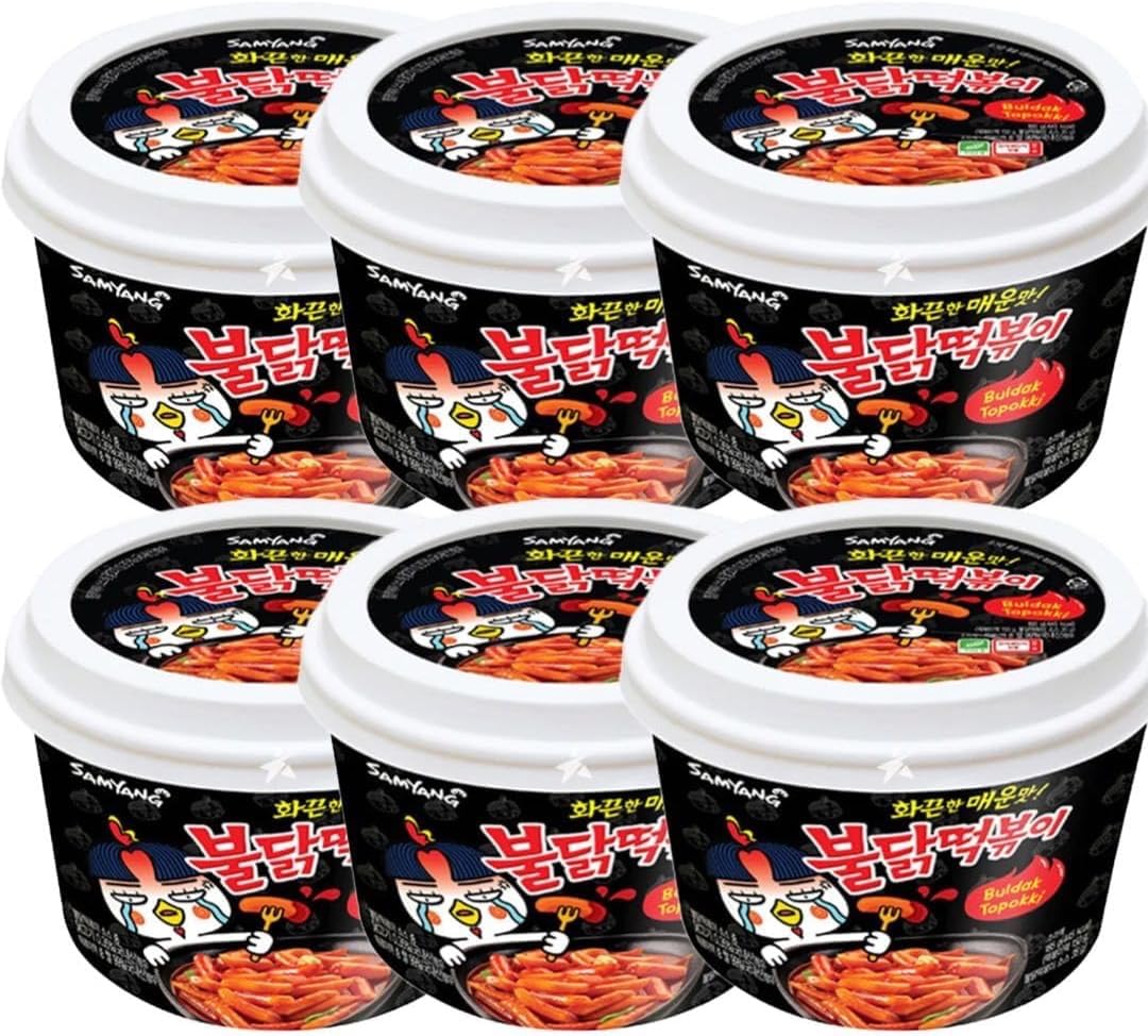 Samyang Buldak Hot Chicken Tteokbokki - Spicy Korean Rice Cakes (6 Pack)