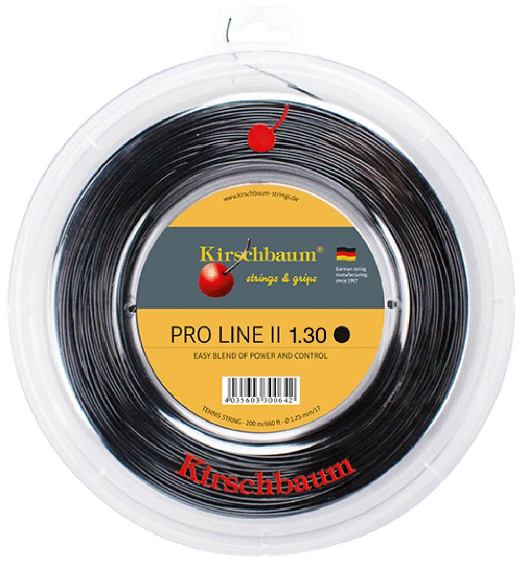 Kirschbaum Pro Line II Tennis String Reel – Black, 1.30mm Gauge