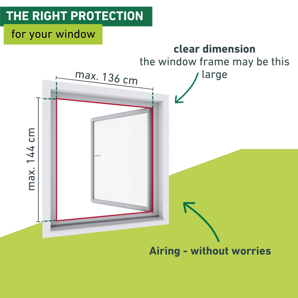 Windhager Insect Protection Window Fly Screen – No-Drill White Frame