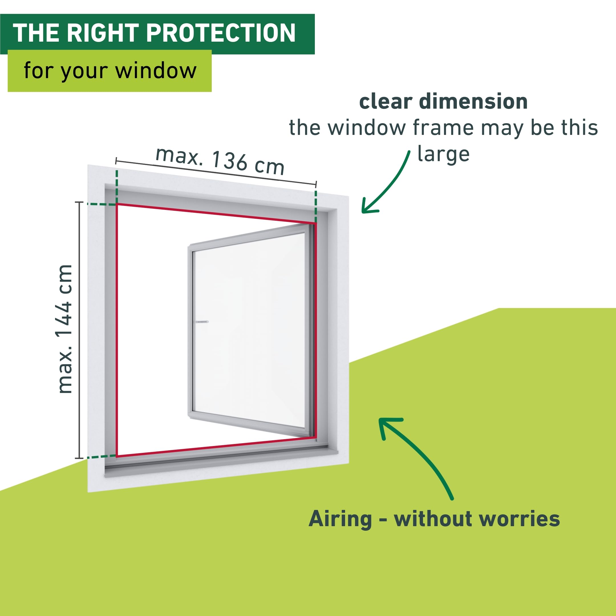 Windhager Insect Protection Window Fly Screen – No-Drill White Frame