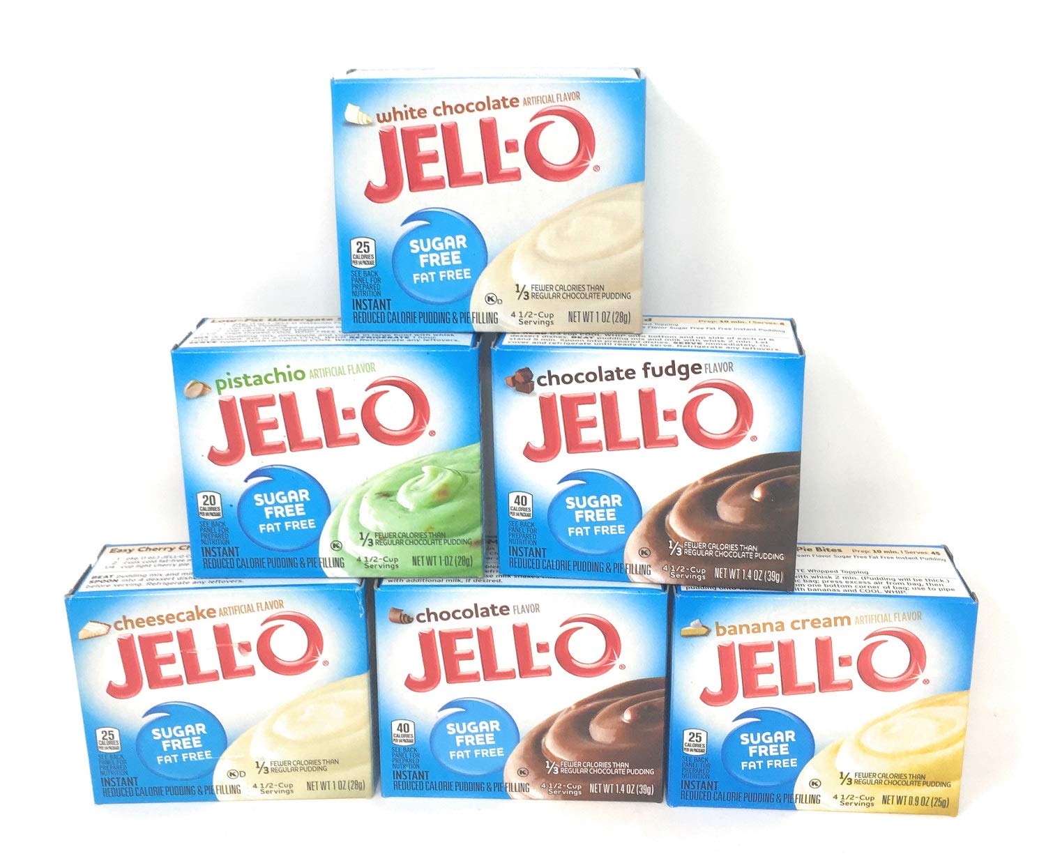 Jell-O Sugar-Free Pudding & Pie Filling Bundle - 6 Assorted Flavors