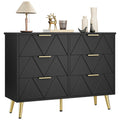 YITAHOME 6 Drawer Chest of Drawers – Black Wood Bedroom Storage Cabinet