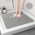 Lurowo Loofah Shower Mat – Non-Slip Anti-Mould PVC Bathroom Rug, Grey